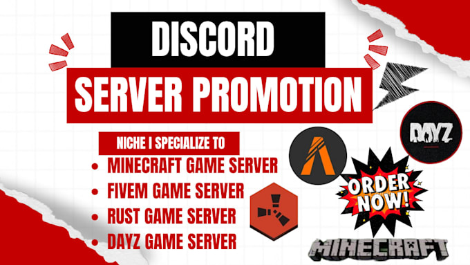 do minecraft server promotion, fivem server, rust, dayz discord server promotion