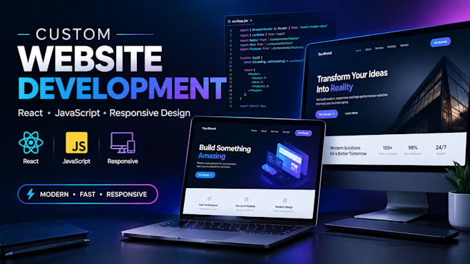 build a modern responsive website using react javascript