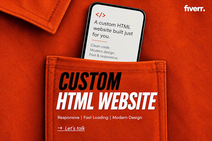 do custom website development as frontend HTML developer