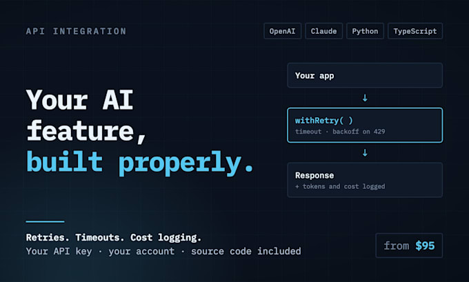 integrate the openai or claude API into your app or website