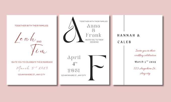 design modern, elegant, minimal wedding bundle
