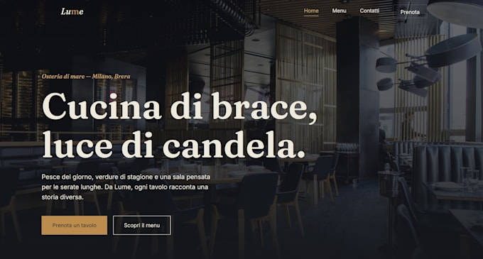 create a web site for restaurants, cafes and more