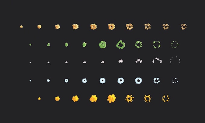 create pixel vfx, explosion effects, skill icon, pixel art animation