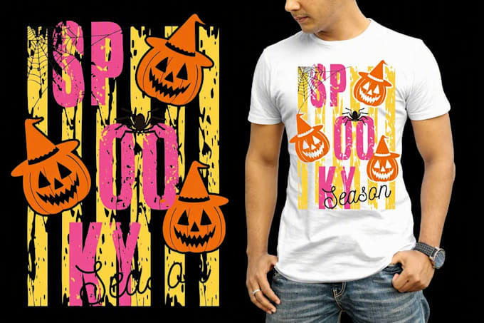 do create spooky halloween t shirt design