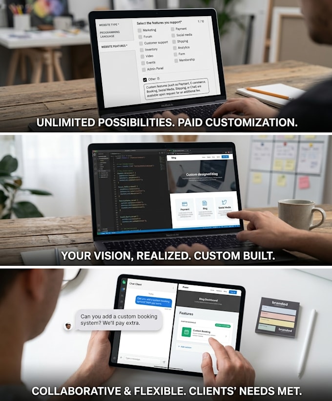 build a responsive PHP website with custom functionality