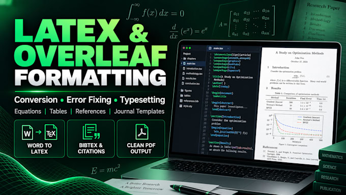 format, convert and fix latex and overleaf documents