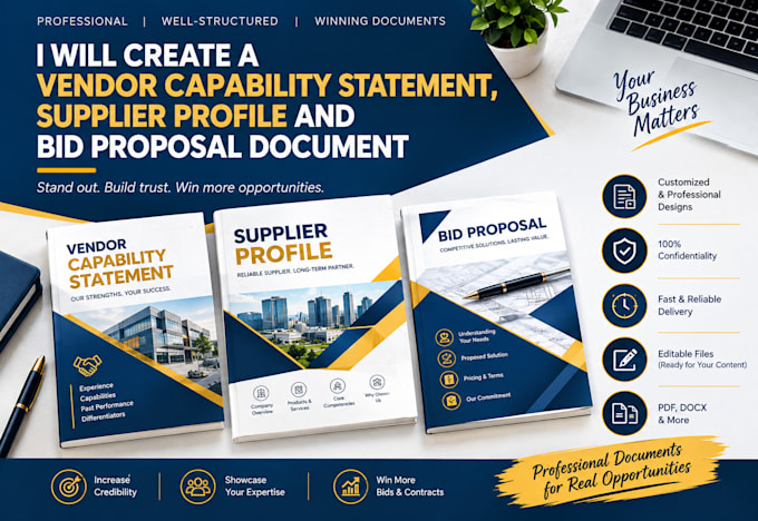 create a vendor capability statement supplier profile and bid proposal