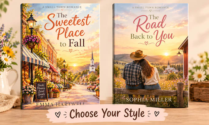 design a small town romance book cover