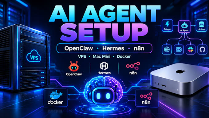 install and setup hermes agent, openclaw agent, vps or mac mini ai agent n8n