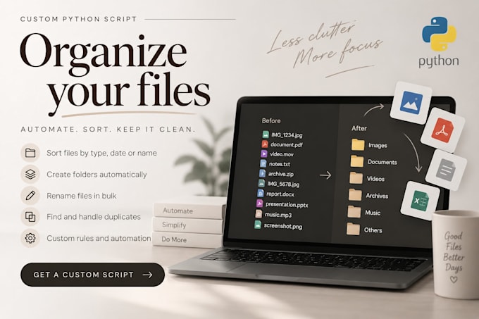create a python script to automatically organize your files