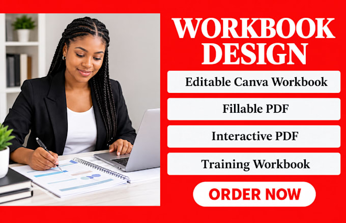 design workbook fillable PDF interactive PDF editable canva training workbook