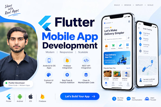 develop a professional flutter mobile app