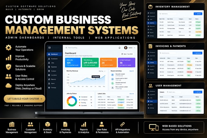 build a custom business management system or admin dashboard