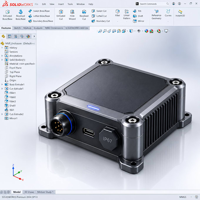design startup hardware mvp prototype in solidwork 3d printing manufacturing