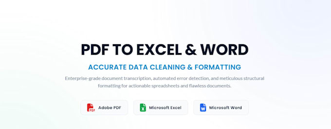 convert PDF to excel, word and clean messy data accurately