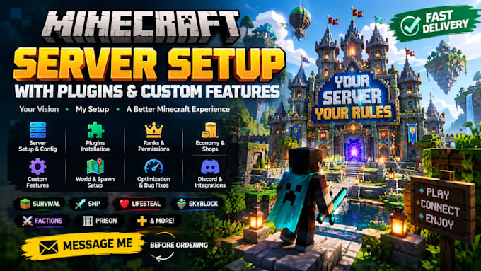 setup and configure your minecraft server with plugins and custom features