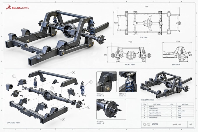 convert your engineering spec into a manufacturable cad model using solidworks