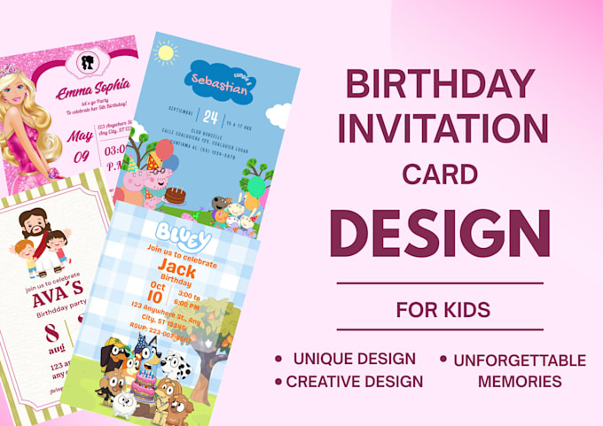 design custom kids birthday invitations for any theme