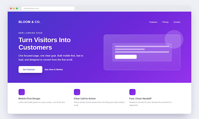 design a modern high converting landing page for your business