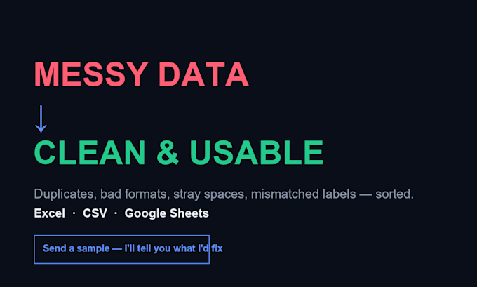 clean, deduplicate and organise your messy spreadsheet data