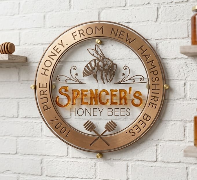 create a modern honey bee logo t shirt design