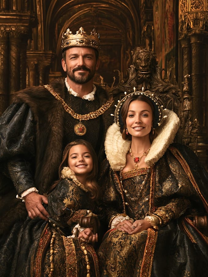 create personalized royal couple portrait from photo