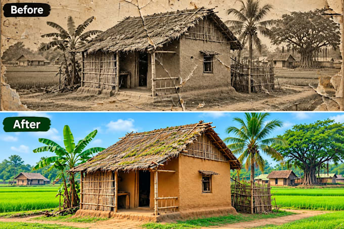 restore old photos, fix damaged pictures and colorize