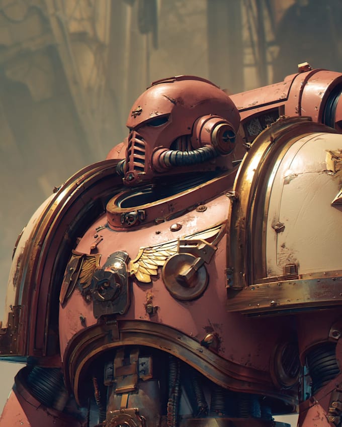 draw custom warhammer 40k character illustrations and grimdark portraits