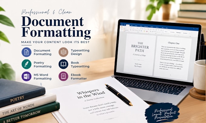 ms word formatting document formatting, poetry formatting and typesetting