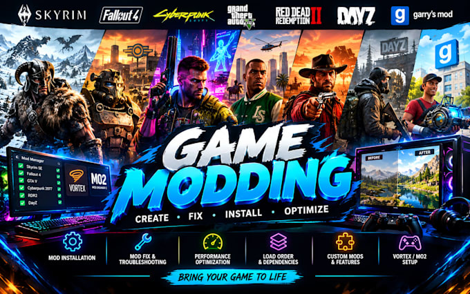 create fix install optimize skyrim fallout 4 cyberpunk gta 5 rdr2 mods dayz gmod
