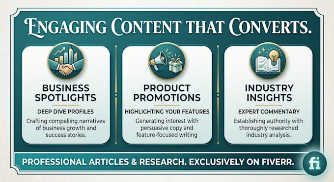 research and write engaging articles and content for your business