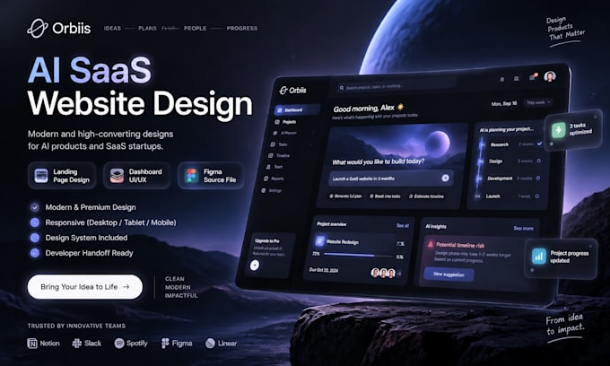 design a modern saas website in figma