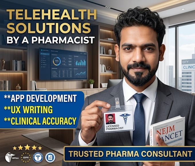 write telehealth content, app copy as a pharmacist