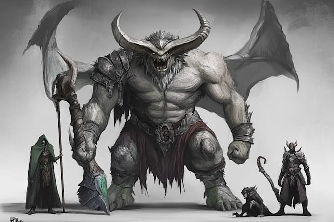 draw fantasy creatures and custom monster illustration
