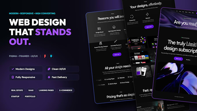 design a modern, responsive website in figma or framer