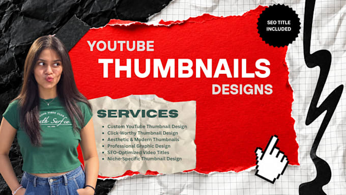design eye catching and aesthetic youtube thumbnail