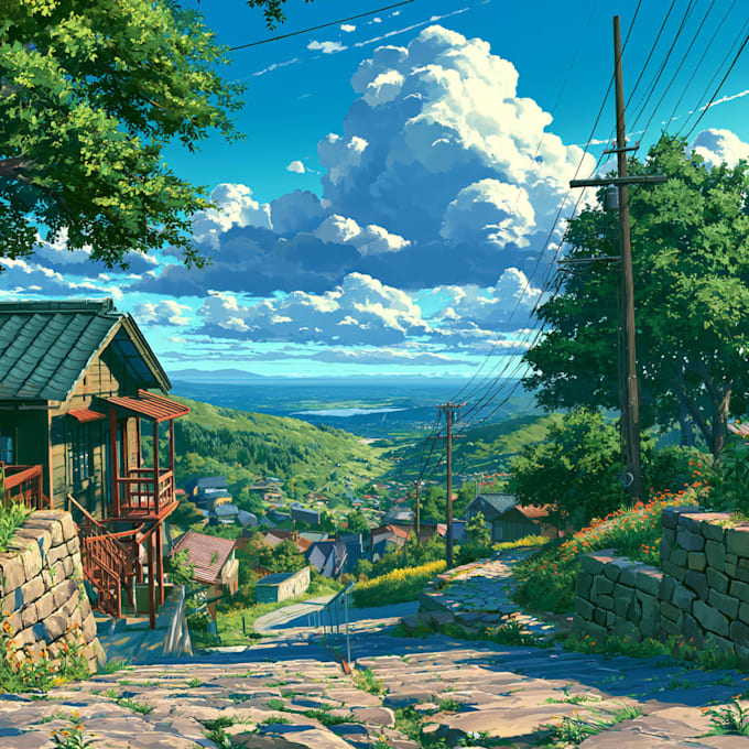 draw original character and anime background