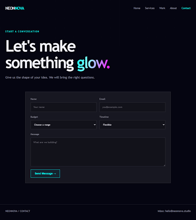 build a modern 5 page animated website using HTML CSS js
