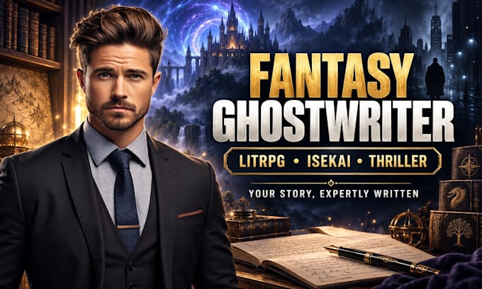 be ghostwriter for fantasy litrpg progression isekai novel thriller writer