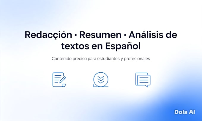write, summarize and analyze any text in spanish clearly