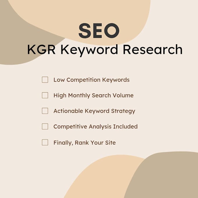 do kgr keyword research and SEO competitor analysis