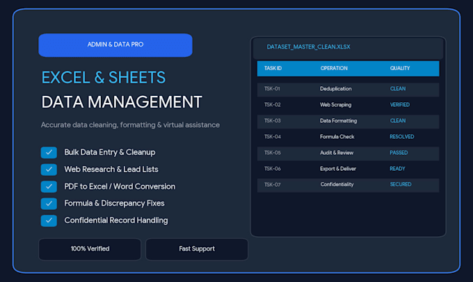 be your virtual assistant for data entry and web research
