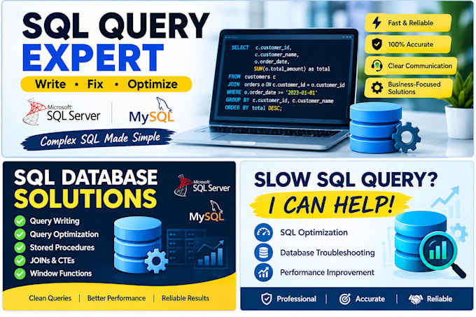 write optimize and troubleshoot sql queries and databases