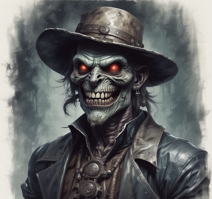 create fantasy horror character concept artwork