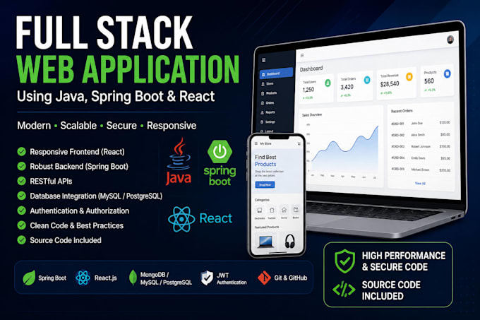 develop a java spring boot full stack web application