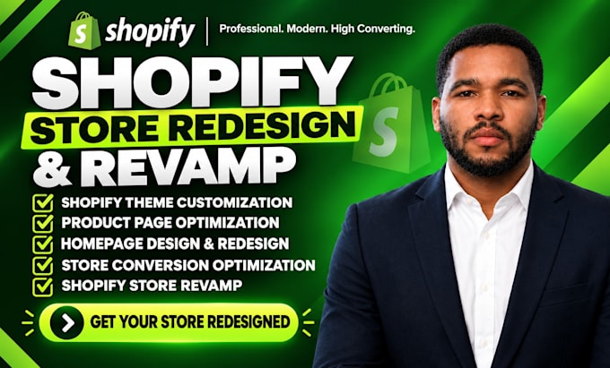 redesign and revamp your shopify store professionally
