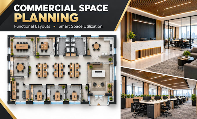 create commercial space plans and functional interior layouts