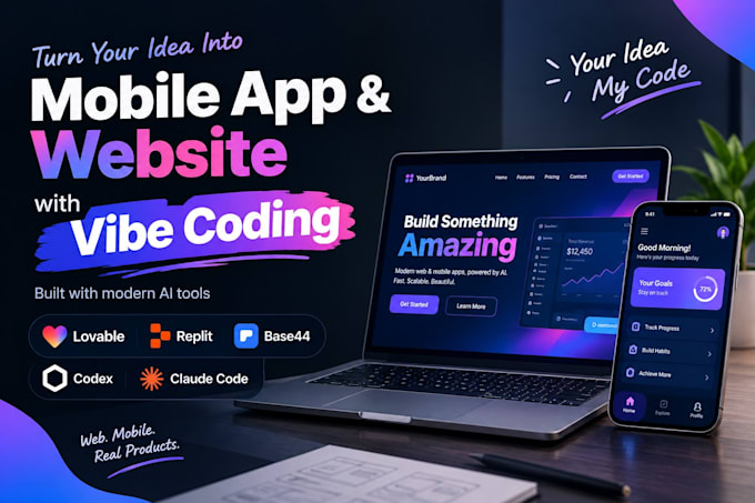 build your mobile app and website with lovable, replit, base44 and vibe coding