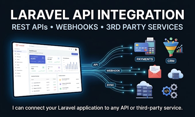integrate any API webhook or third service with laravel