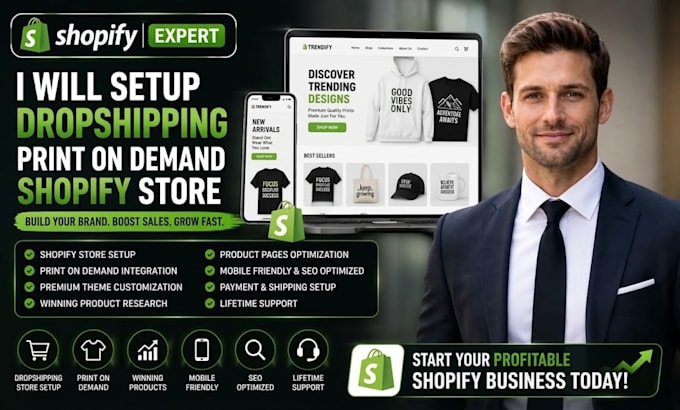 setup dropshipping print on demand shopify store, shopify print on demand